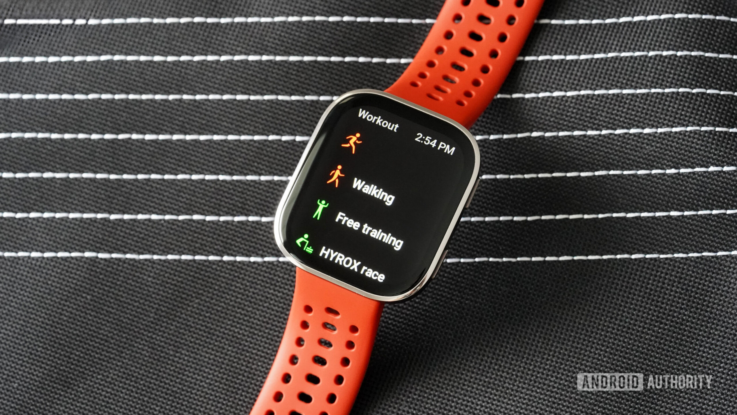 Amazfit Bip 6 Workout Types An Amazfit Bip 6 displays a list of available workout types.