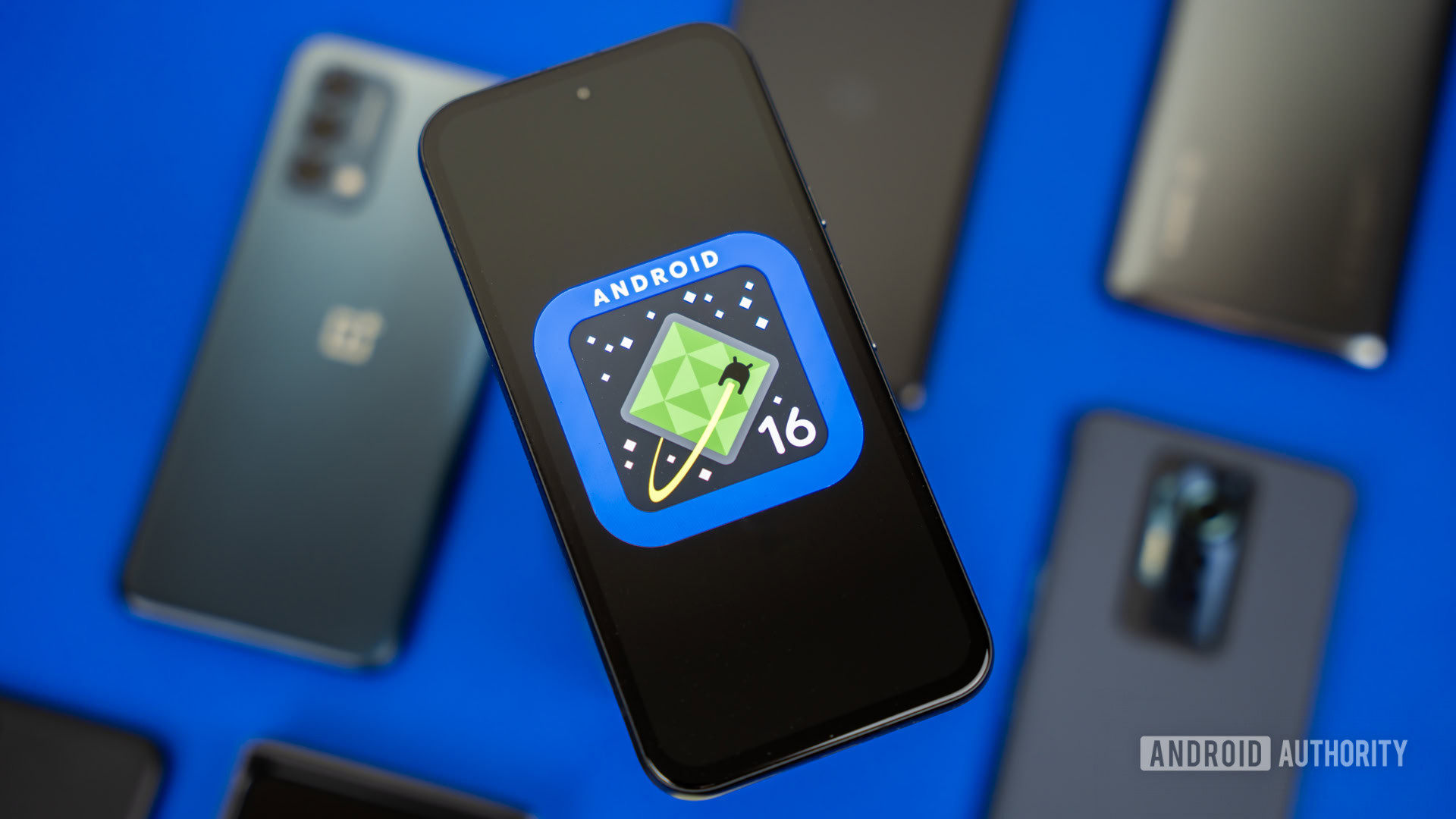 Android 16 logo on smartphone 04