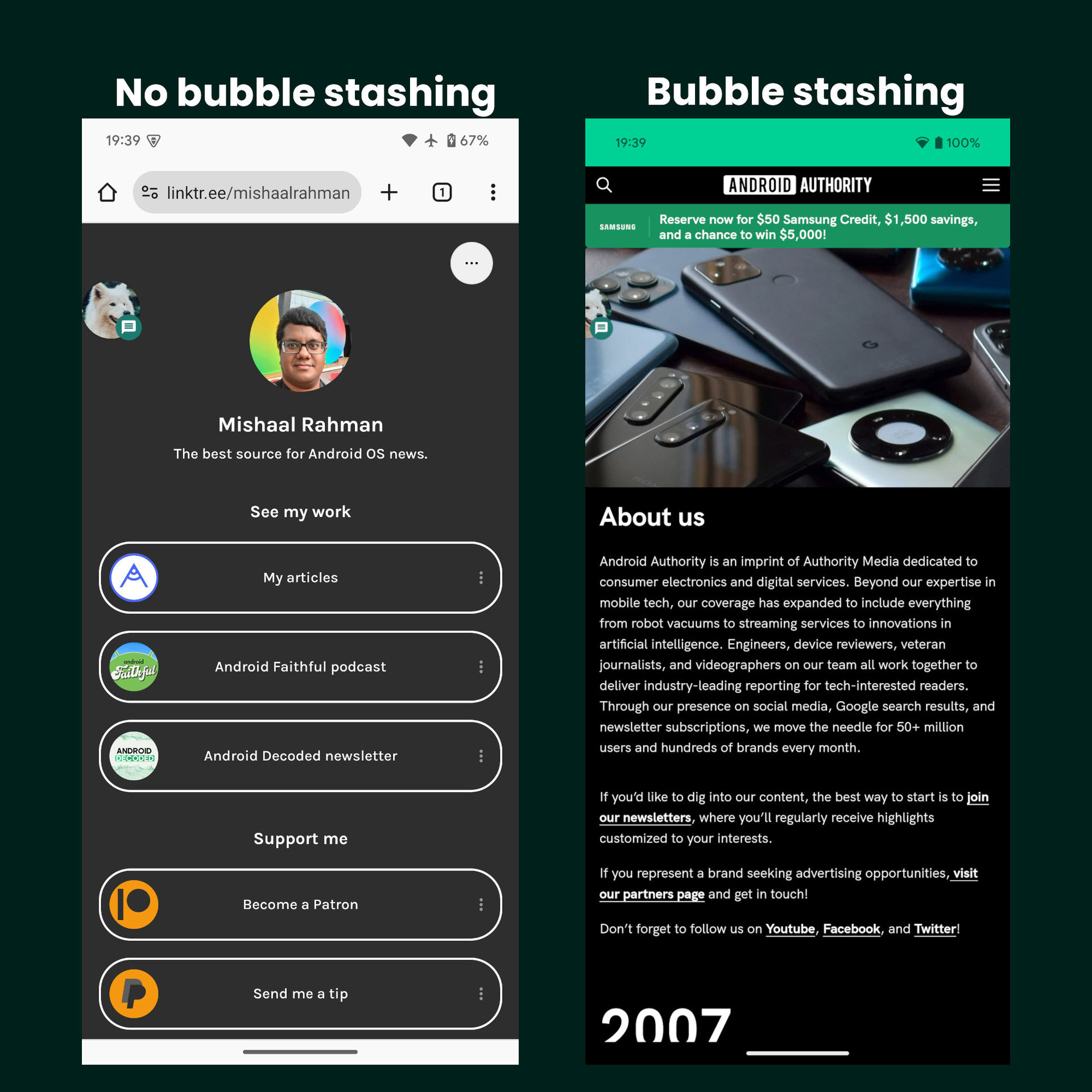 Android 15 bubble stashing Android 15 bubble stashing