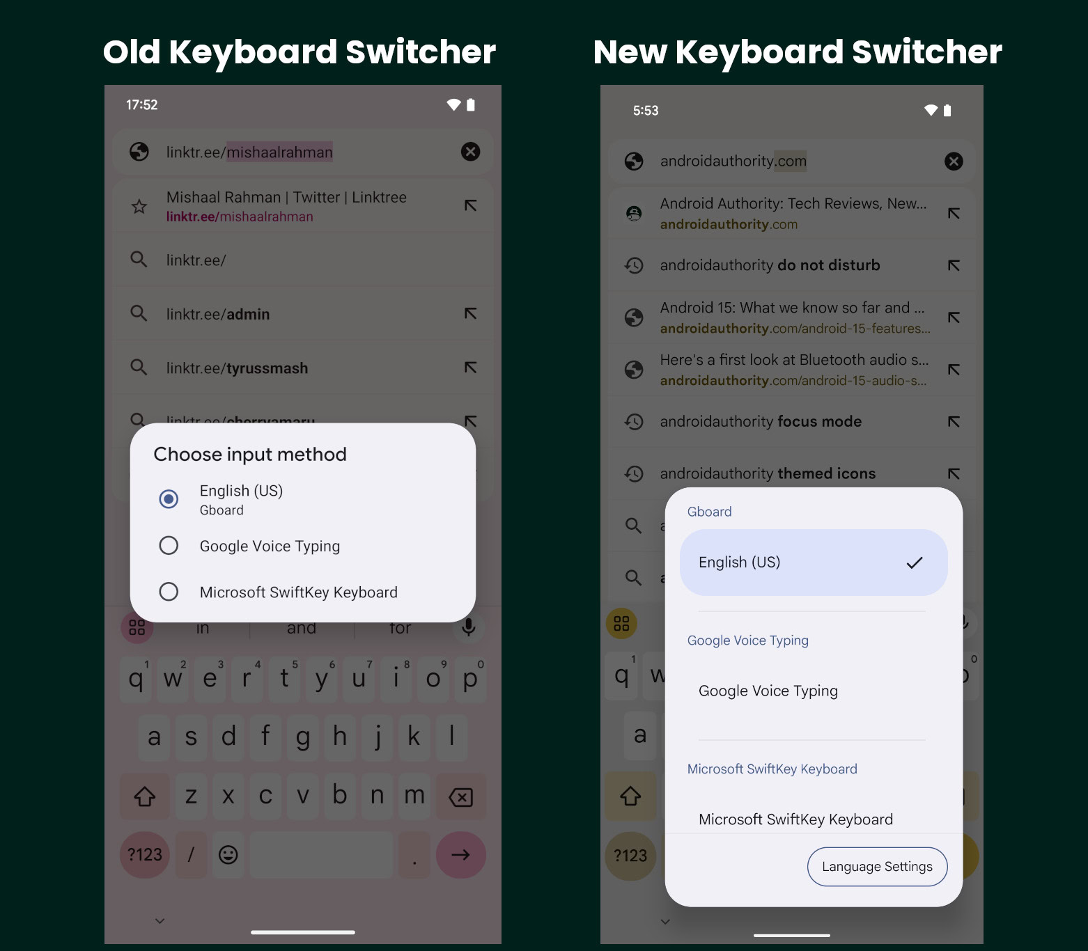 Android 15 QPR1 keyboard switcher Android 15 QPR1 keyboard switcher