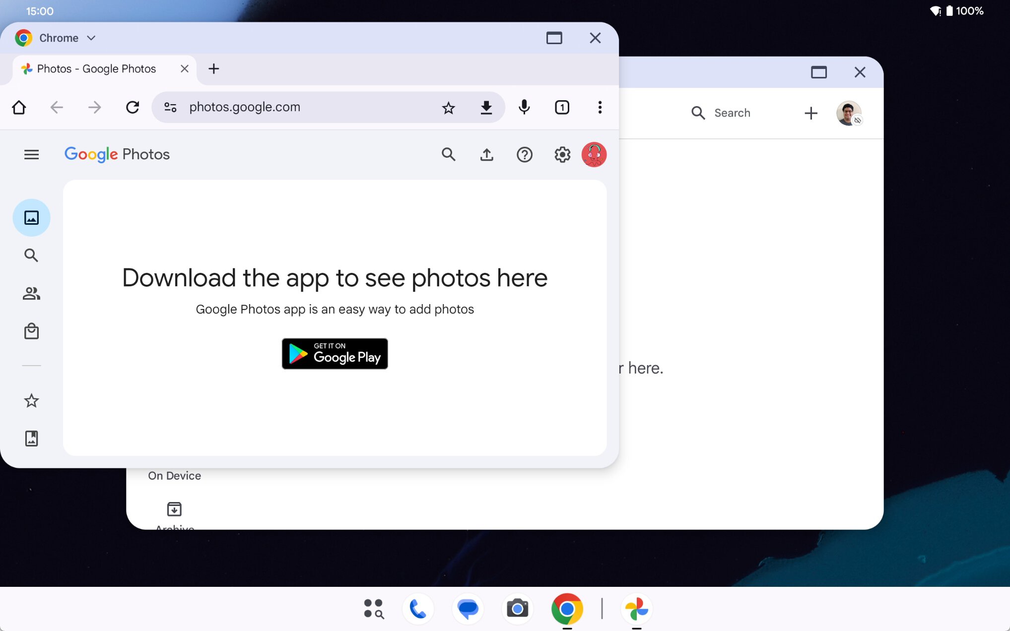 Android 15 QPR2 Beta 1 desktop windowing open link in browser