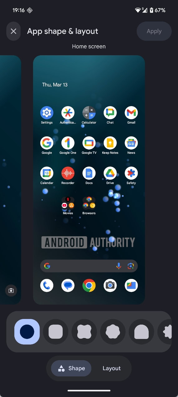 Android 16 icon shape customization circle