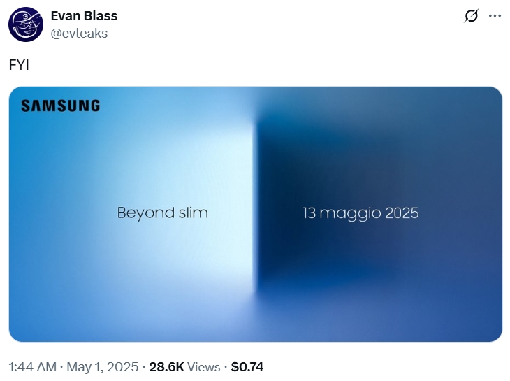 Evan Blass on the Galaxy S25 Edge