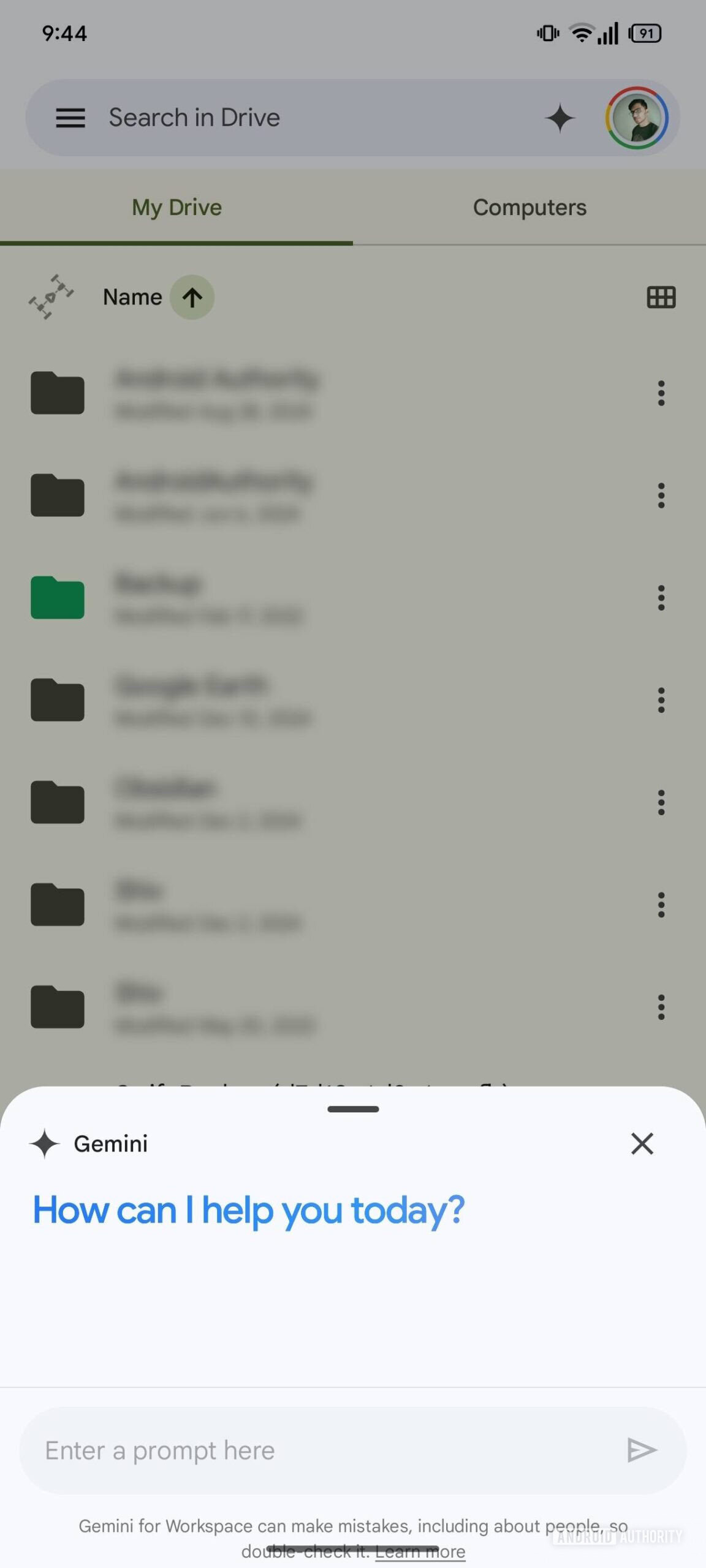 Gemini in Google Drive for Android 1