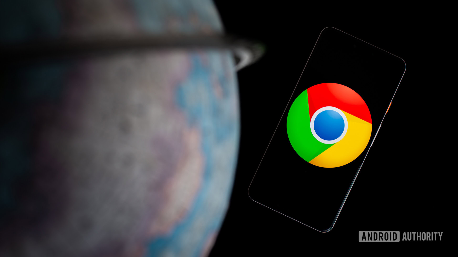 Google Chrome on smartphone next to globe stock photo Google Chrome on smartphone next to globe stock photo