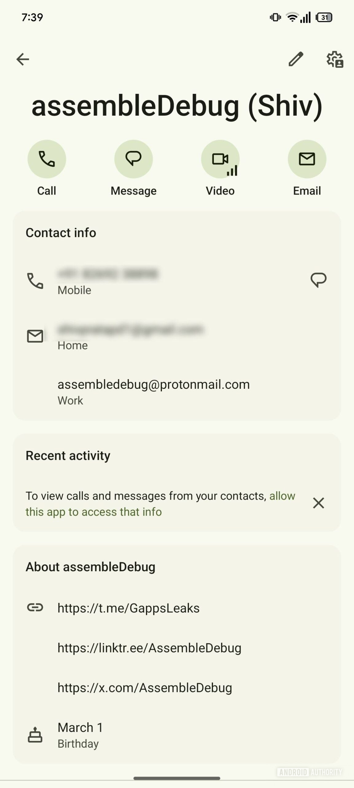 Google Contacts recent activity 1