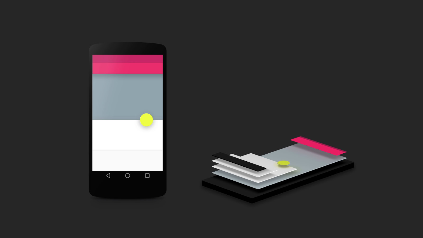 material design layering elements