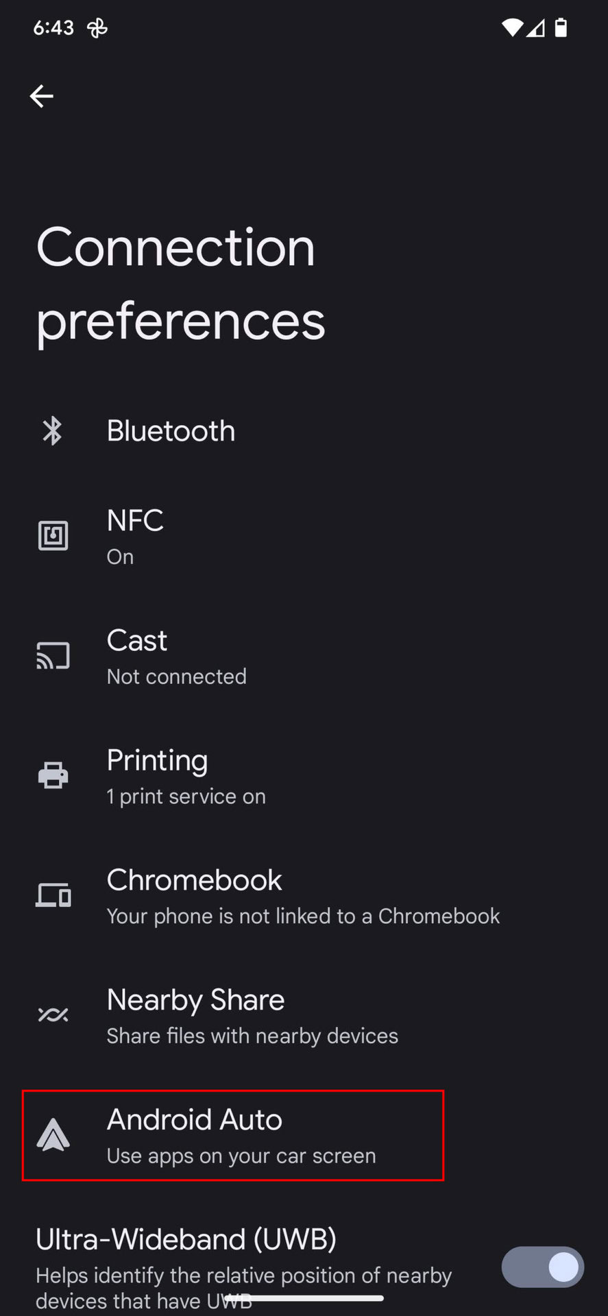 Modify the Android Auto settings 3