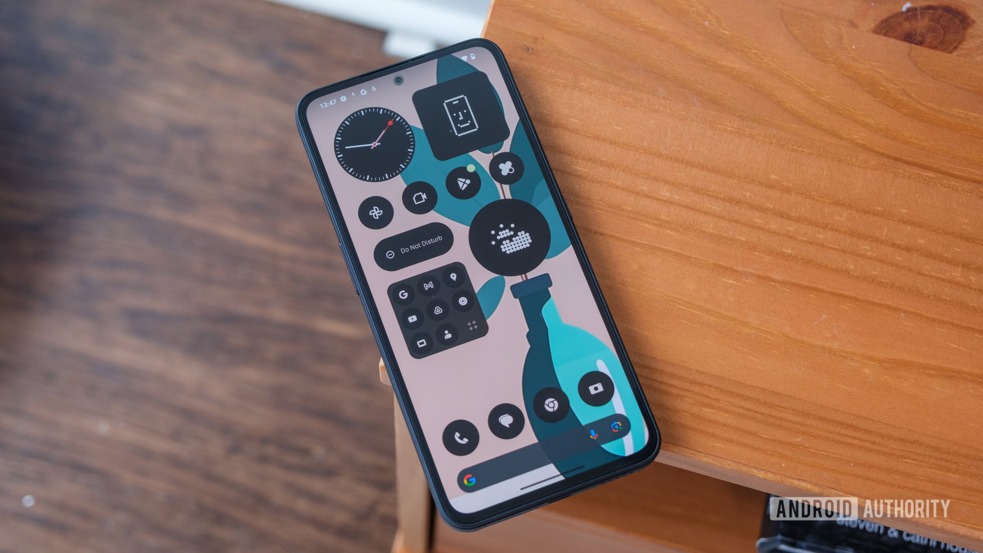 Nothing CMF Phone 1 home screen lying down Nothing CMF Phone 1 home screen lying down