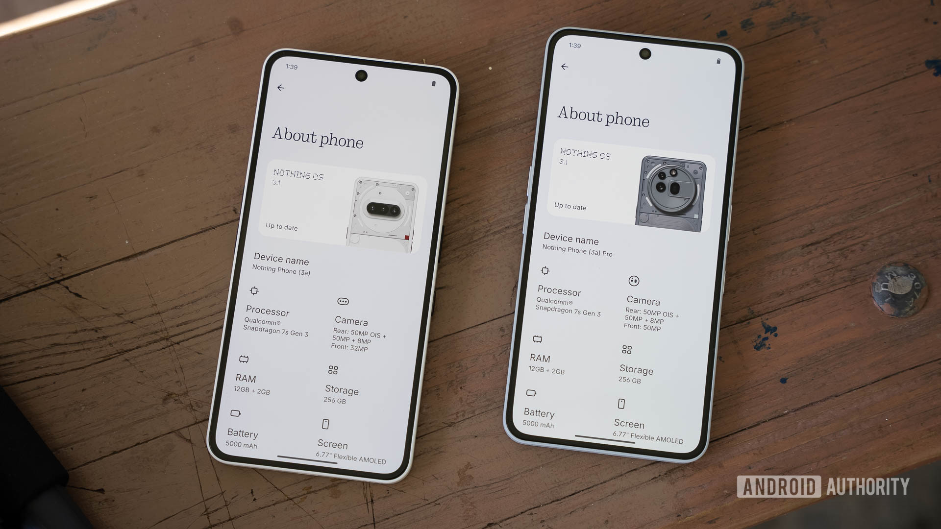 Nothing Phone 3a and Phone 3a Pro About Phone pages Nothing Phone 3a and Phone 3a Pro About Phone pages