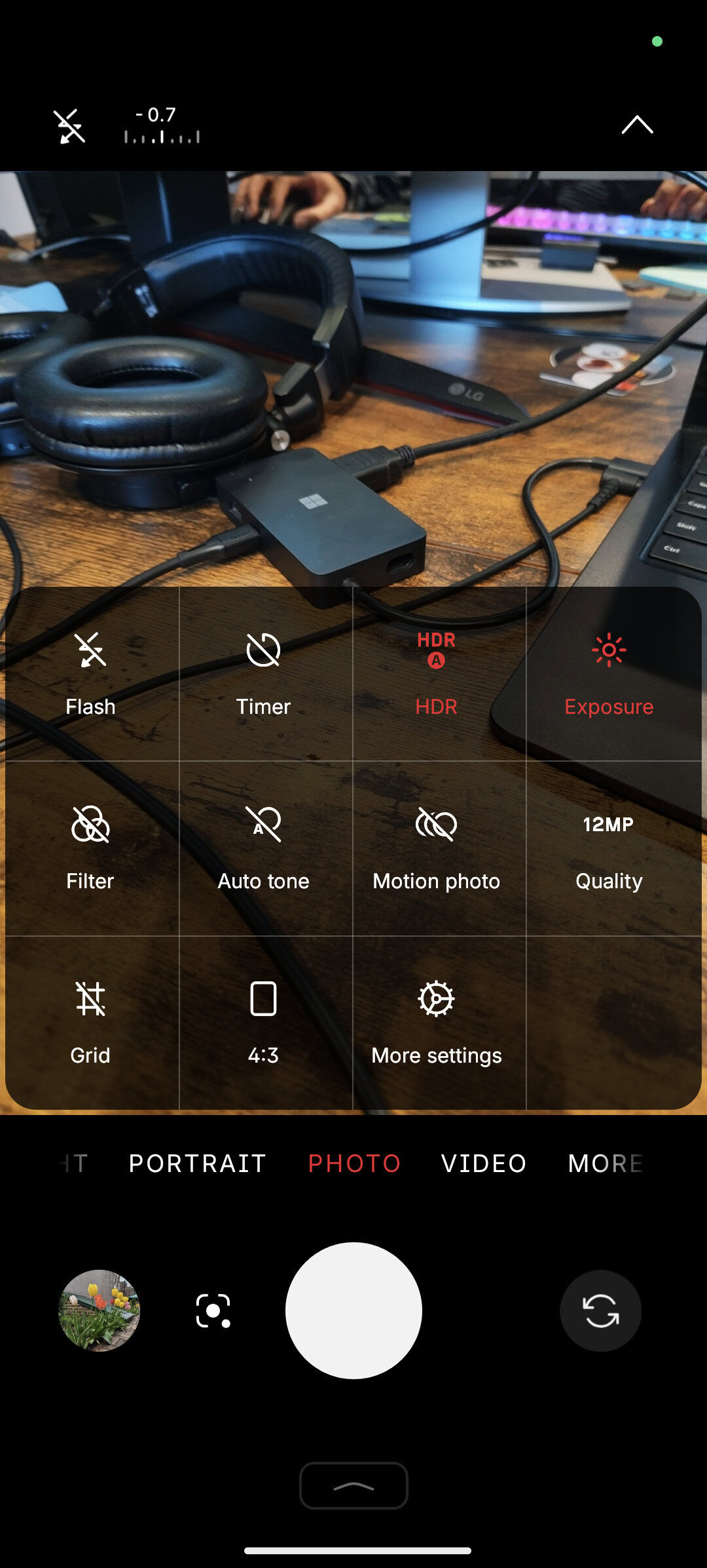 Nothing Phone 3a expanded camera menu