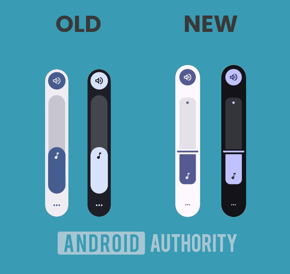 Old vs new volume slider design Old vs new volume slider design