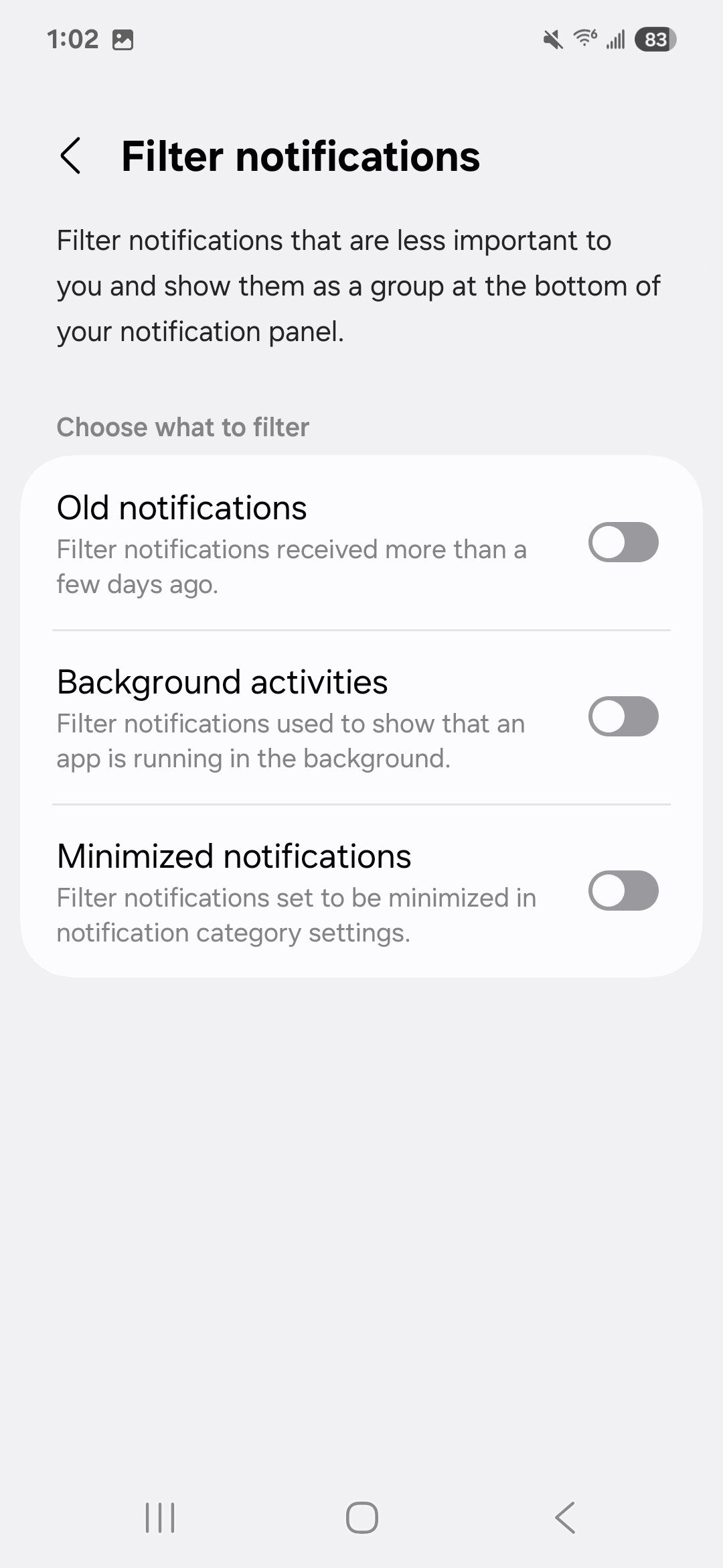 One UI 7 Beta 2 filter notifications One UI 7 Beta 2 filter notifications