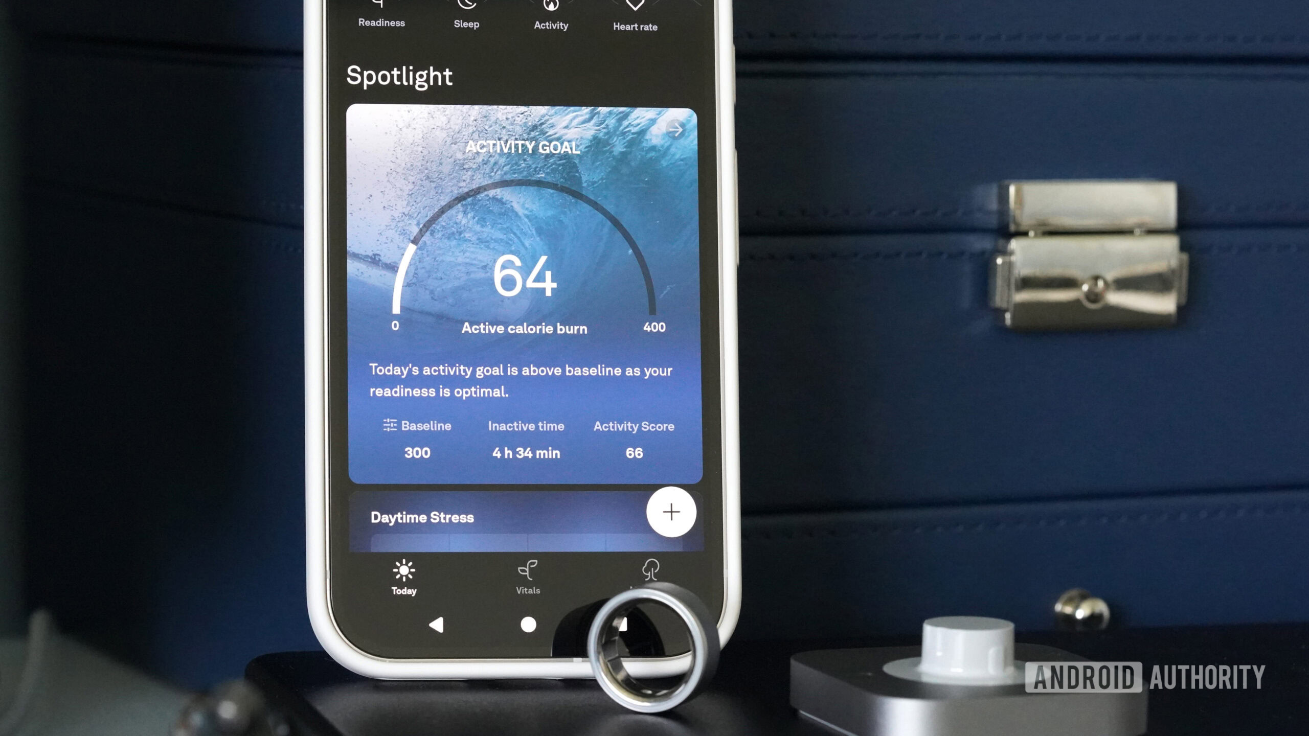 Oura Activity Goal A Pixel 9 displays the Oura app spotlighting a user's activity data.