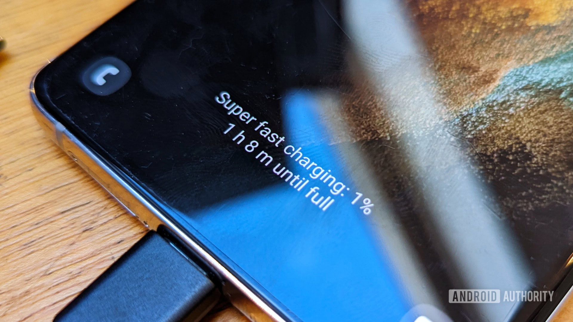 Samsung Super Fast Charging text on screen Samsung Super Fast Charging text on screen