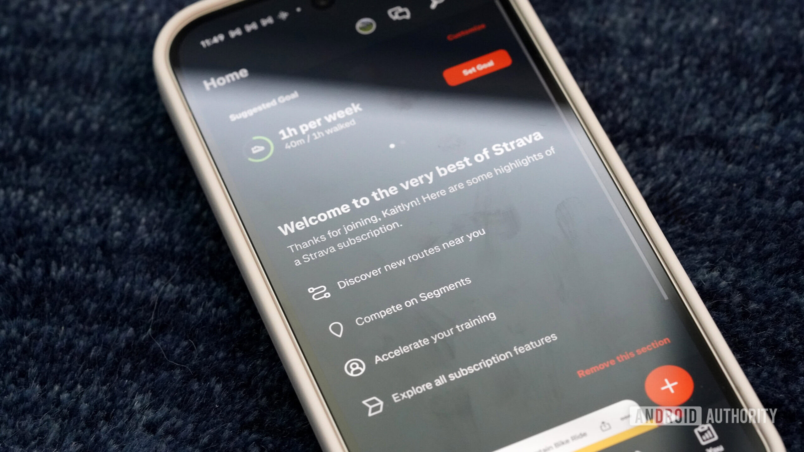 Strava App Member Welcom A user's Pixel 9 displays the Strava app including a new member welcome message.