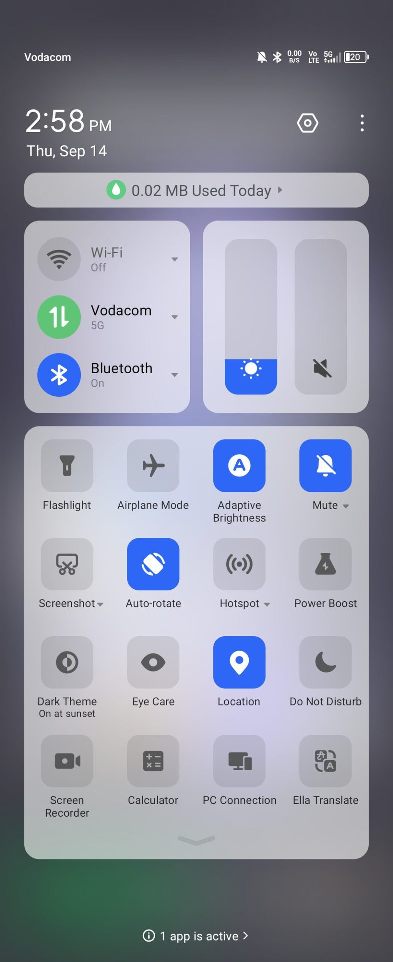 TECNO Phantom V Flip quick settings