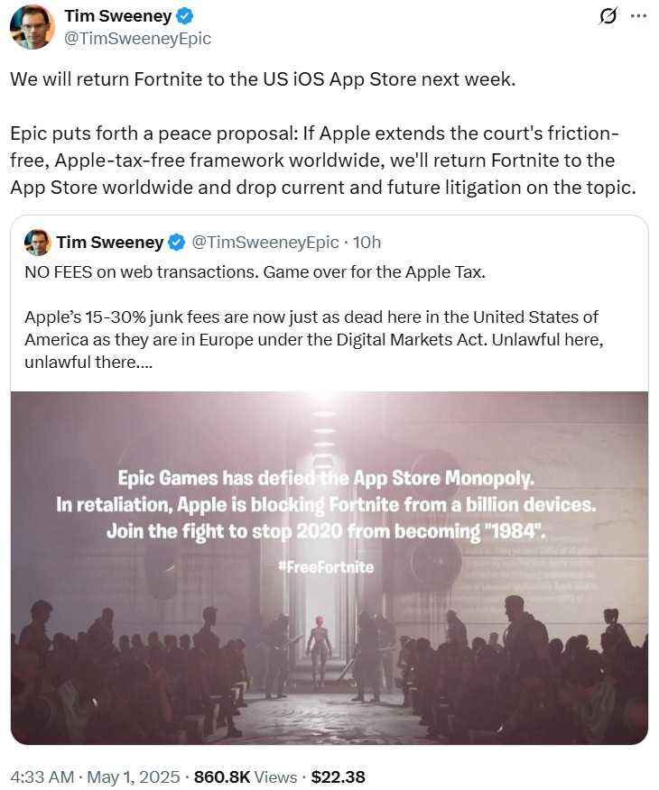 Tim Sweeney on Epic vs Apple ruling