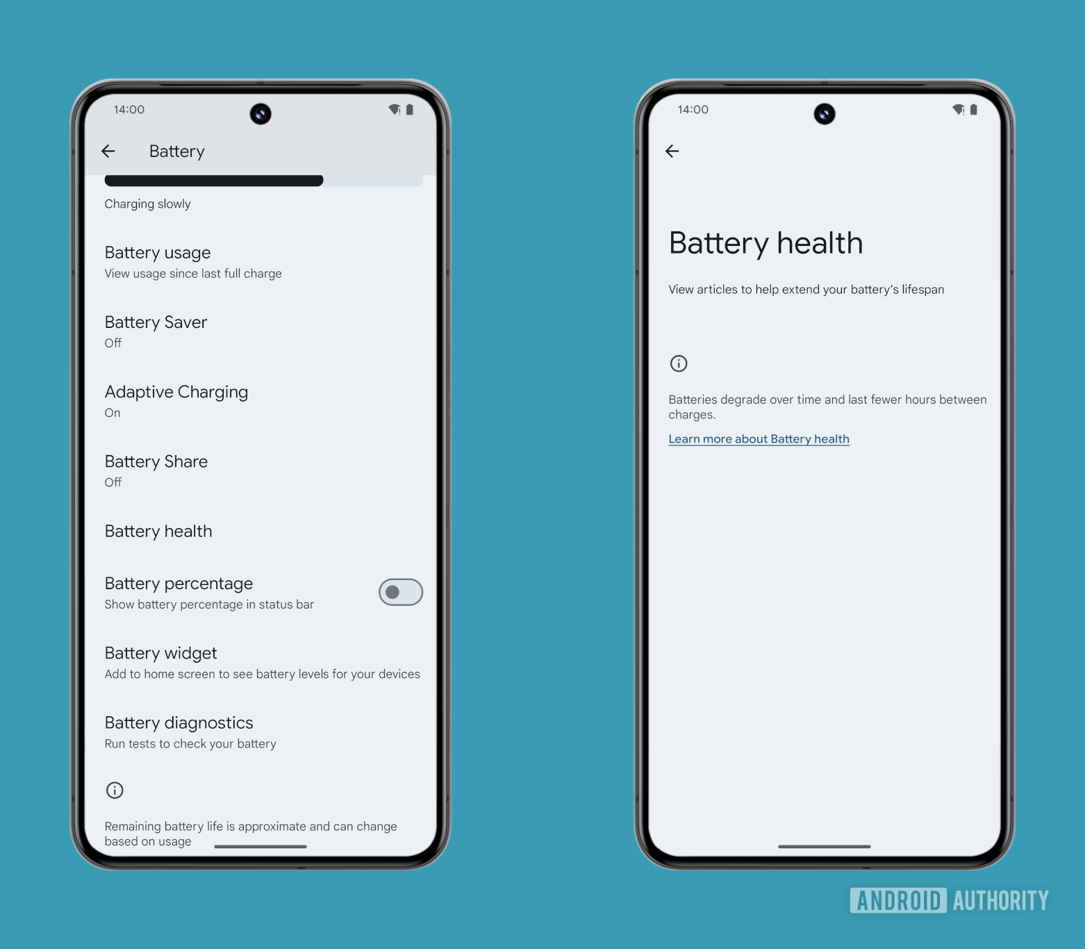 Android 14 QPR2 Beta 2 Battery Health settings Android 14 QPR2 Beta 2 Battery Health settings