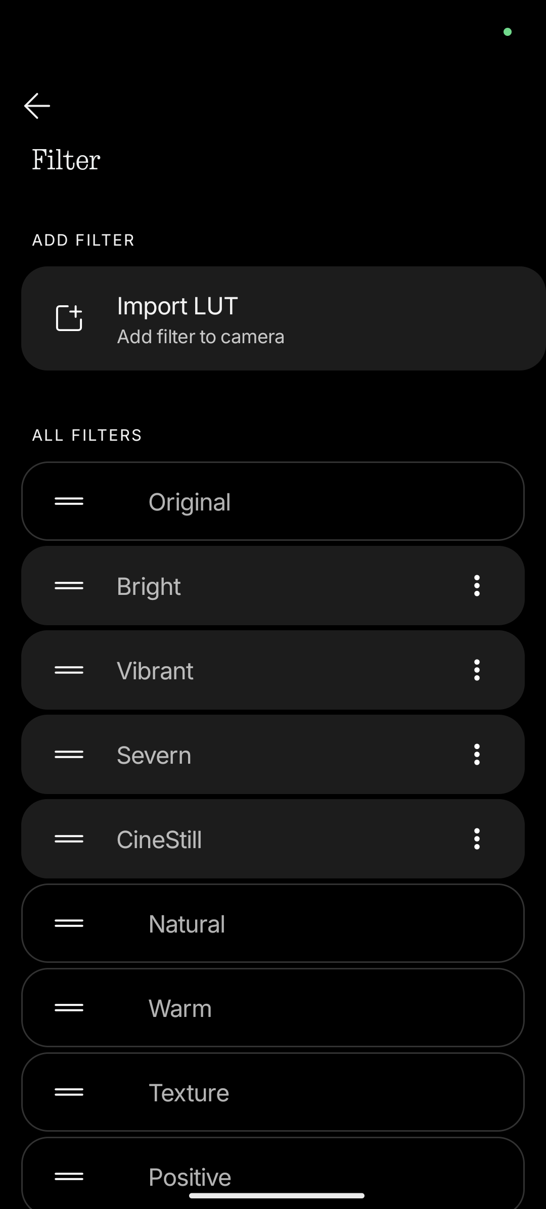 Nothing Phone 3a LUT list